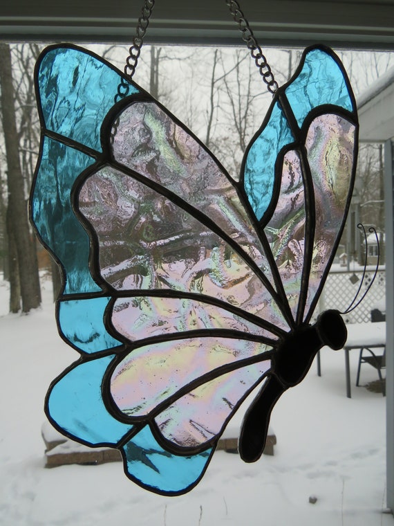 Stained glass outlet butterfly light