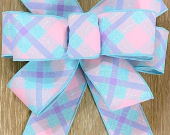 Floral Spring And Summer Bow Colorful Bow Pastel Color Bow Floral Bow For Lamppost Bow For Summer Wreath Nursery Bow