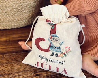 Santa bag, Christmas bag personalized with name, Santa gift, Custom Name & Initial Christmas Sack, Santa Claus gift, Nikolaussackerl