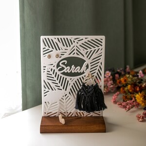 Ohrringhalter aus Holz, Jubiläumsgeschenk, Schmuck Organisator, Ohrring Aufbewahrung