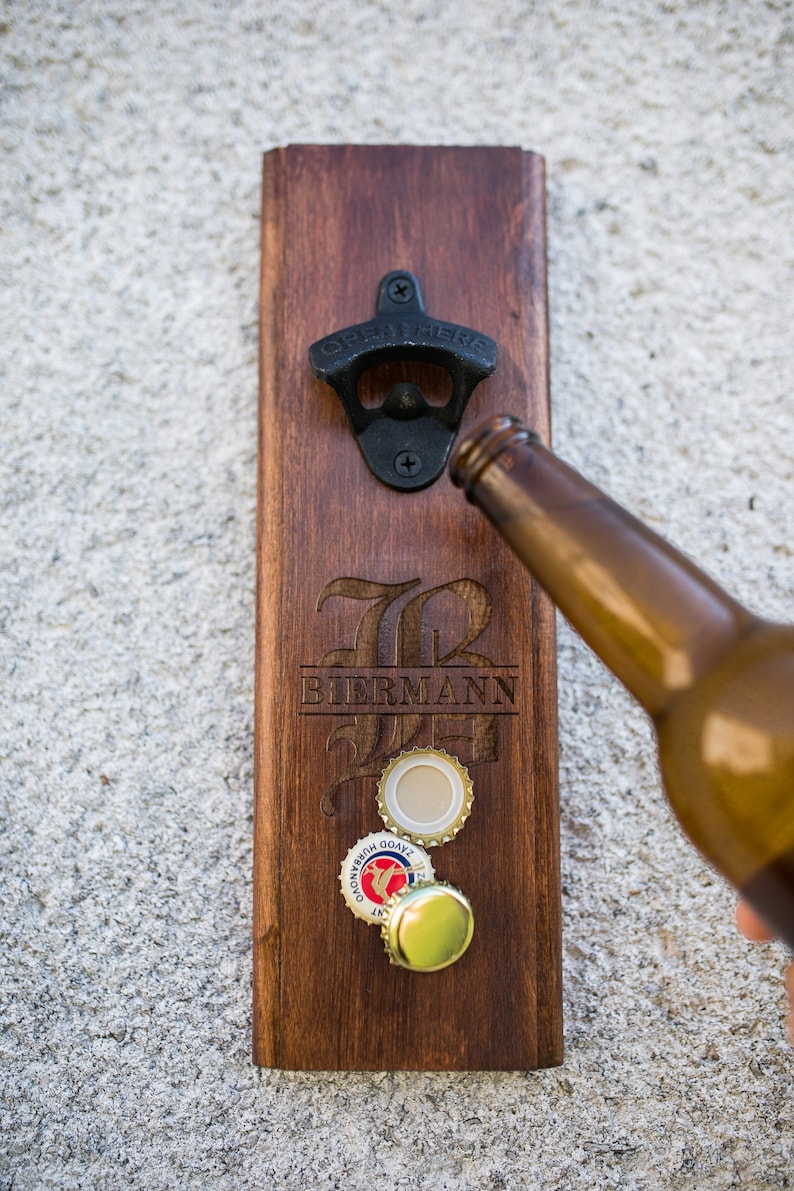 Wall Beer Opener, Wall Bottle Opener, Gift For Man, Fathers Day, Groomsman Gift, Wedding Gift, Anniversary Gifts For Men, Gifts for Him image 3