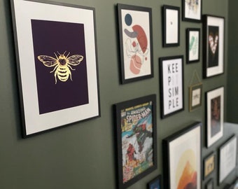 A4 Gold Foiled Bee Art Print