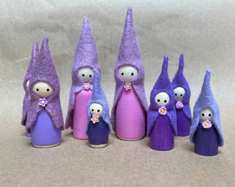 Waldorf inspired Peg Doll Family