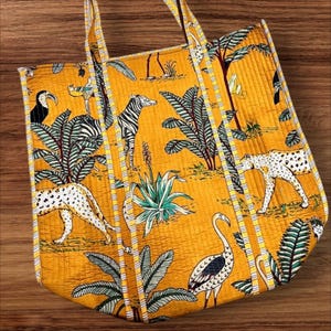 Indian Tote Bags Quilted Handmade Cotton Block Printed Large Shoulder Shopping Bag Women, Floral Cotton Ethnic Handmade Tote Bags.