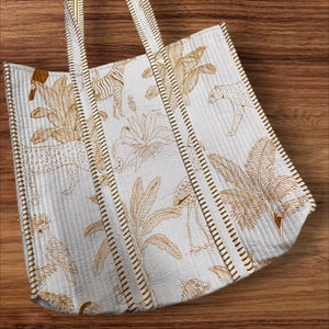 Animal  Print Quilted Tote Bag, Indian Making Quilted Tote Bags, Eco Friendly Shopper Bags, Vintage Shoulder Bag, Women&#39;s Carry Bag