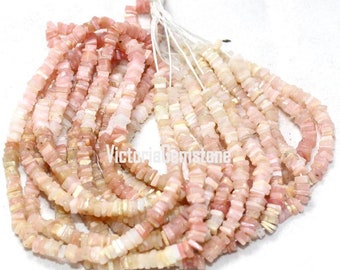 AAA Natural Pink Opal Heishi Beads - Smooth Square Beads - Opal Beads - 4-5 MM Gemstone Beads - Wholesale Price 16" Long Strand