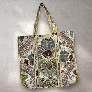 Beautiful Handmade Tote Bag, Indian Making Quilted Tote Bags, Eco Friendly Shopper Bags, Vintage Shoulder Bag, Women&#39;s Carry Bag