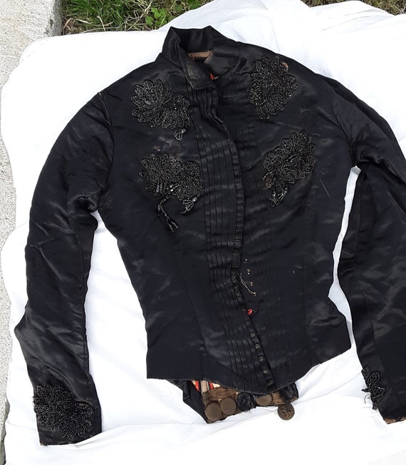 1860's Mourning Bodice || Beaded Victorian Mournin