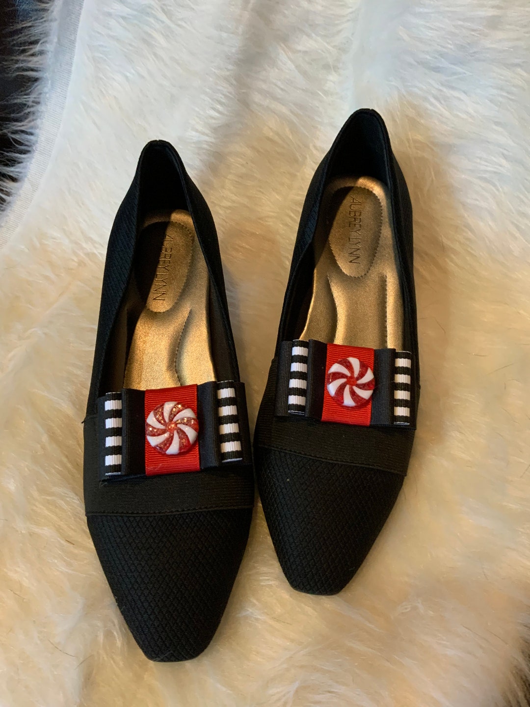 Christmas Peppermint Shoe Clips Red and White Peppermint Etsy