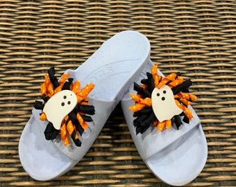Prendedores de sapato de Halloween, decoração de fantasma e fita
