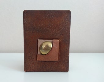 gobelet vintage en cuir véritable, décoration de bureau en cuir, porte-gobelet à crayons, porte-gobelet à crayons en cuir, vase en cuir, organiseur de bureau