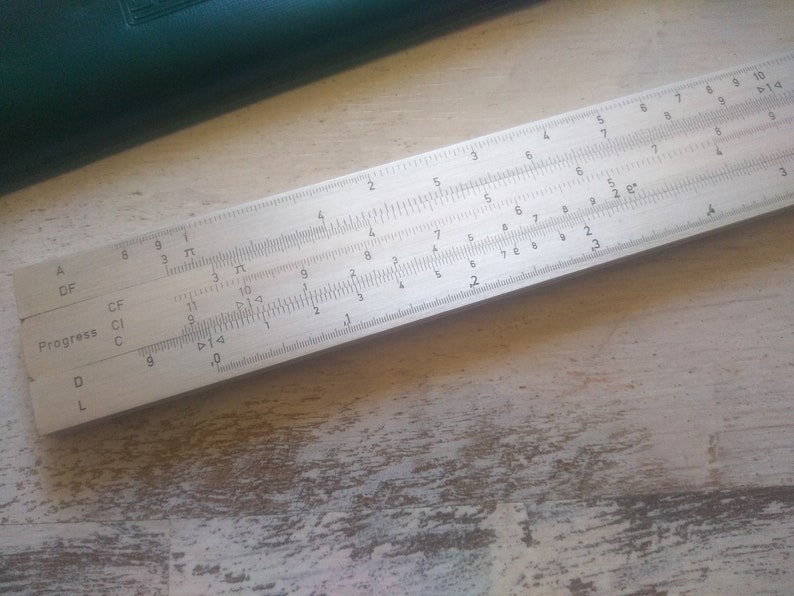 Vintage Logarithmic Ruler, Logarithmic Ruler, Architect Tool Map, RESS ...