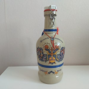 Garrafa para álcool, Garrafa de vidro, Garrafa de vidro antiga para uísque, Copo alemão, Garrafa alemã brauitatten, Garrafa de cerveja