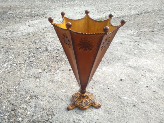 Old Umbrella stand, Vintage metal umbrella holder,
