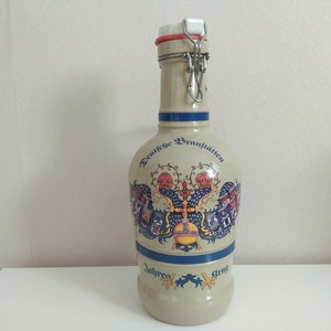 Garrafa para álcool, Garrafa de vidro, Garrafa de vidro antiga para uísque, Copo alemão, Garrafa alemã brauitatten, Garrafa de cerveja