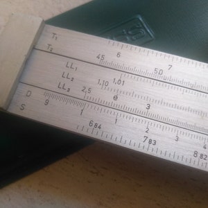 Vintage Logarithmic Ruler, Logarithmic Ruler, Architect Tool Map, RESS ...