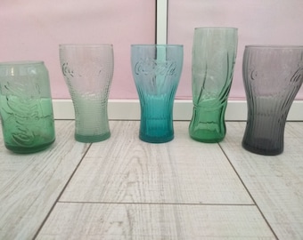 Glass of coca cola, Glass, Coca-cola McDonald&#39;s, Drinking glass lot of 5