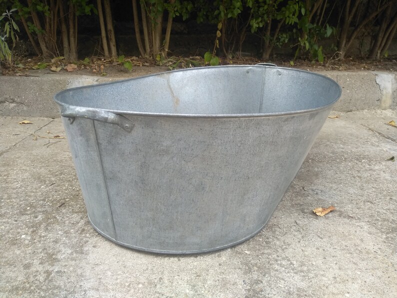 Galvanized Trough, Antique Kids Bathtub, Old Galvanized Light, Vintage