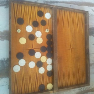 Vintage backgammon, Wooden Backgammon, Backgammon game, Board Backgammon