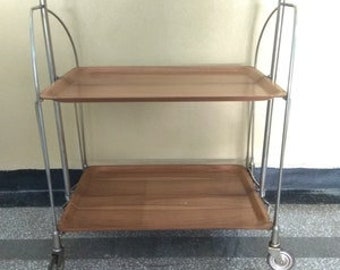 Vintage Serving trolley, Bramshey dinett serving trolley folding table, Vintage large serving bar cart or mcm tea trolley, Cocktail Table