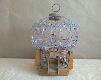 Vintage Cage for birds, Decorative Bird Cage, BIRDCAGE, Wooden Bird Cage, Old birdcage, Vintage bird builder, Handmade Bird Cage
