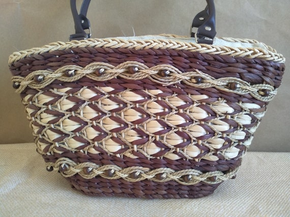 Old Wicker bag, Wicker Handbag, Summer bag, Vinta… - image 2