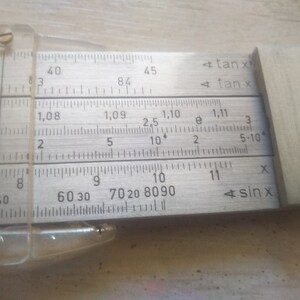 Vintage Logarithmic Ruler, Logarithmic Ruler, Architect Tool Map, RESS ...