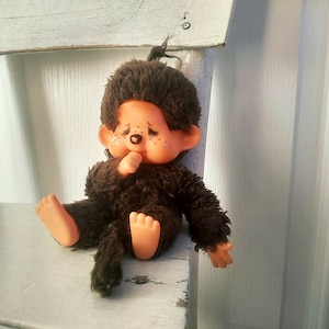 Minchichi vintage, muñeca Monchichi, pequeño mono, idea de regalo