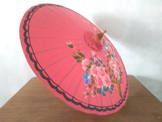 Vintage umbrella, Chinese umbrella, Bamboo parasol
