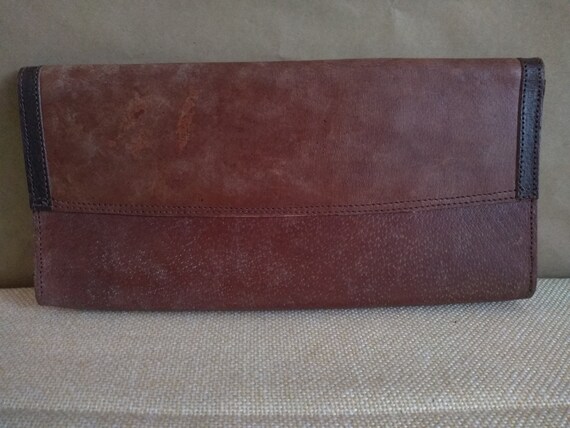 Vintage clutch, Vintage Genuine leather clutch ba… - image 2