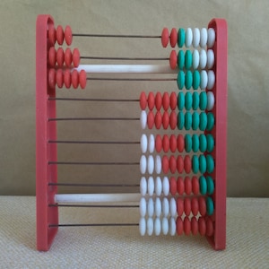 Ábaco de plástico vintage, Ábaco de plástico retro, Ábaco de plástico antiguo, Ábaco de plástico retro