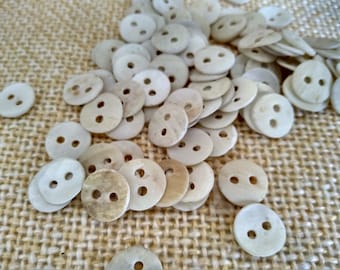 Vintage Buttons for clothes, Mother-of-pearl buttons, Natural mother-of-pearl diameter 10 mm,  Shell buttons