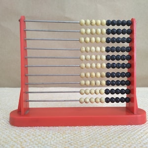 Ábaco de plástico vintage, Ábaco de plástico retro, Ábaco de plástico antiguo, Ábaco de plástico retro