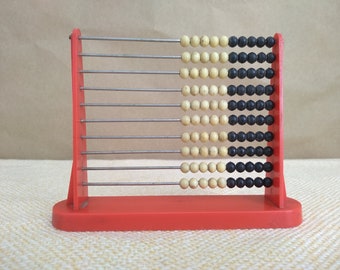 Vintage plastic abacus, Retro plastic abacus, Old plastic abacus, Retro plastic abacus