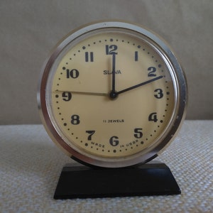 Old alarm clock glory, Alarm Clock Slava , Rare clock USSR, Russian alarm clock, Working alarm clock, Mechanical Clock