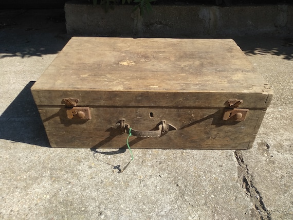 antieke houten koffer