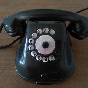 Old bakelite phone, Vintage Rotary Phone, Vintage bakelite rotary Telephone, Desk Phone, Phone