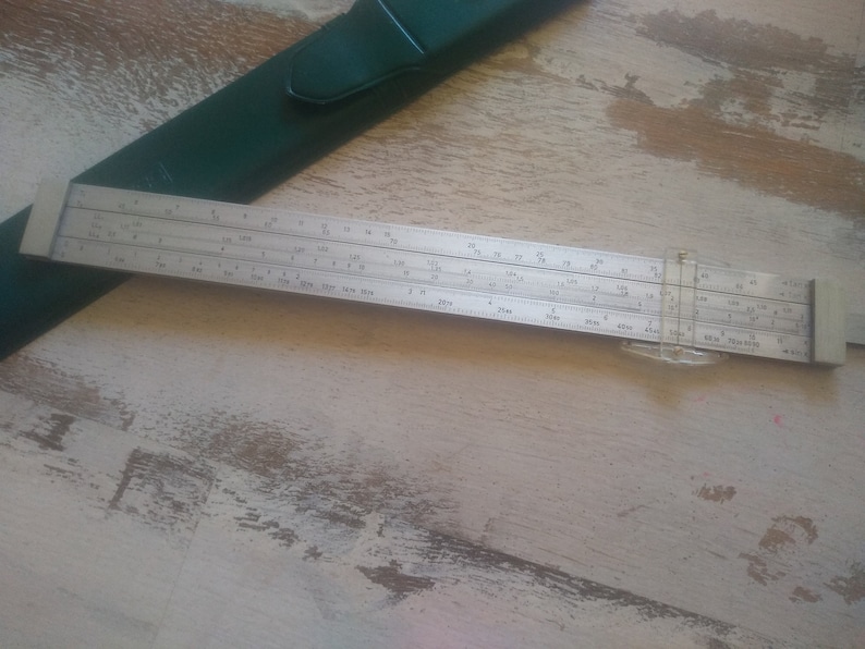 Vintage Logarithmic Ruler, Logarithmic Ruler, Architect Tool Map, RESS ...