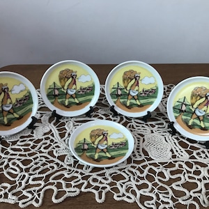 Vintage set of 5 KAISER W. Germany small plates - Vintage mini plates