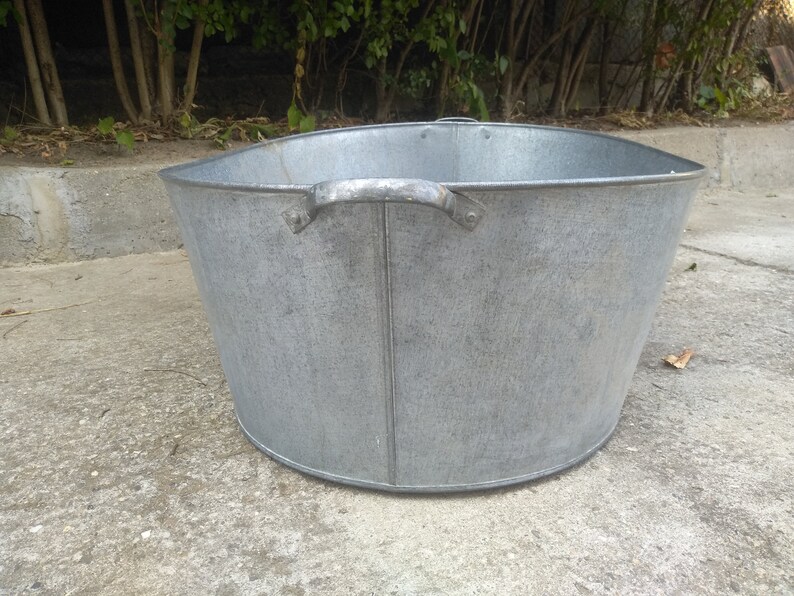 Galvanized Trough, Antique Kids Bathtub, Old Galvanized Light, Vintage
