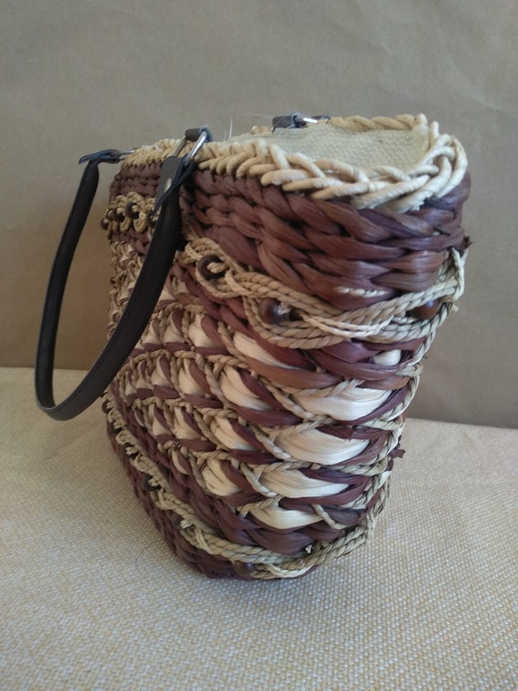 Old Wicker bag, Wicker Handbag, Summer bag, Vinta… - image 4