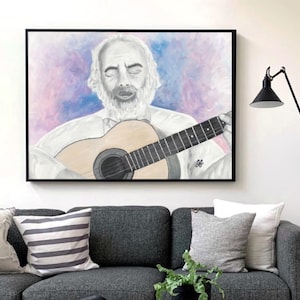 Shlomo Carlebach Painting – Jewish Music Rabbi Canvas Art