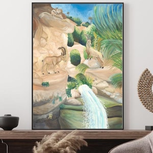 Ein Gedi Landscape Painting – Israel Nature Wall Art