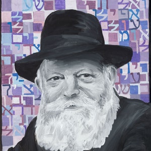 Lubavitcher Rebbe Portrait – Chabad Rabbi Jewish Art Print
