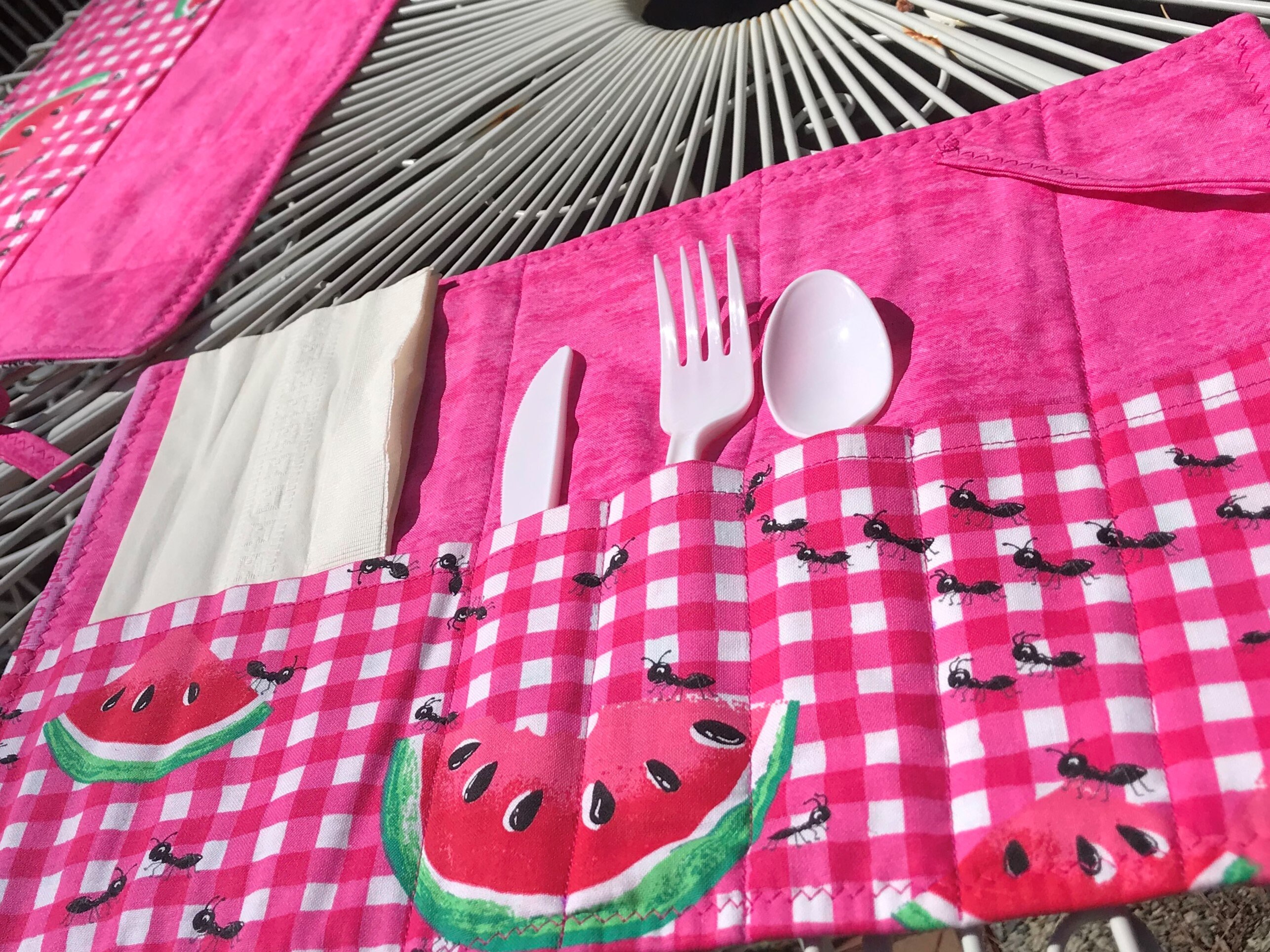 Pair of Picnic Placemats With Utensil Pockets Etsy
