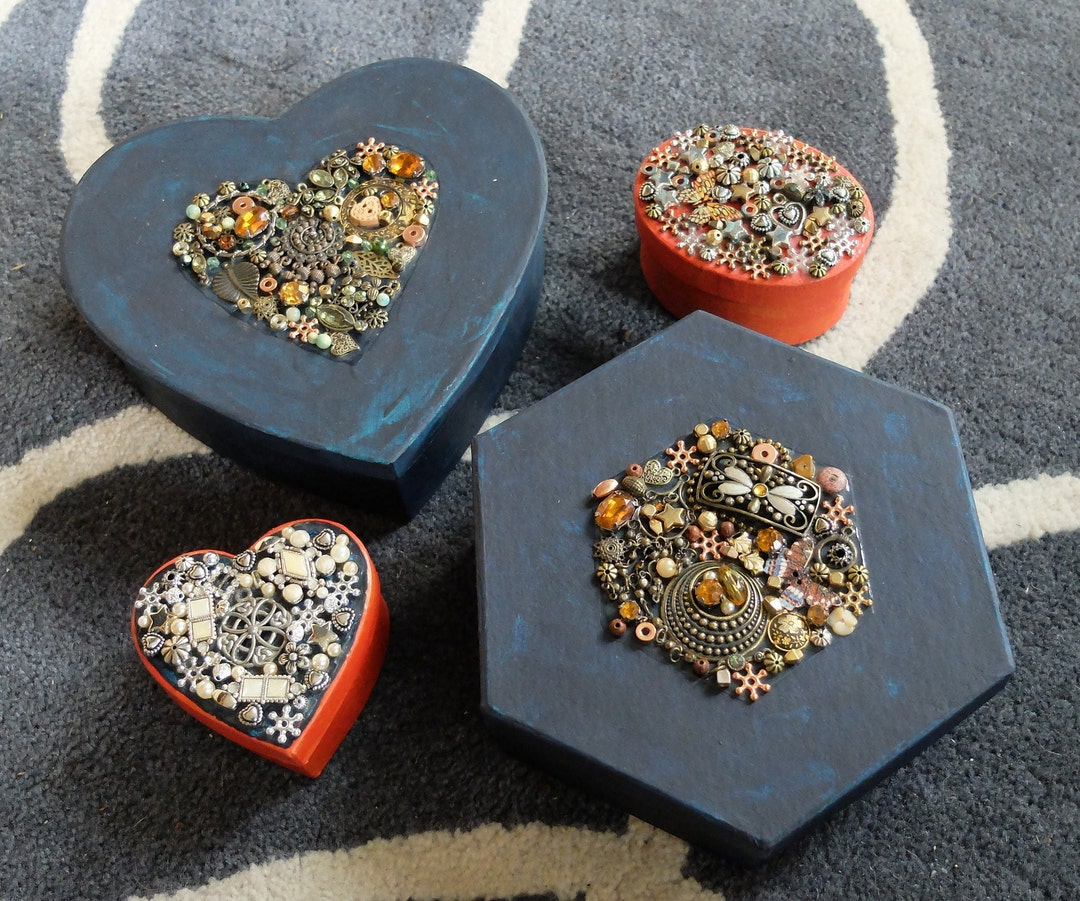 Jewelled Papiermache Gift Boxes Etsy
