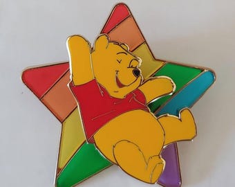 Disney Trading Pin - DSSH - Stained Glass Rainbow Star - Winnie the Pooh LE 400
