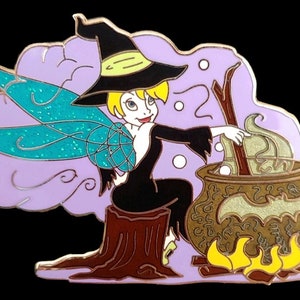 Disney Fantasy Pin - Disney Halloween Peter Pan - Tinker Bell Dressed as Witch with Caldron LE100