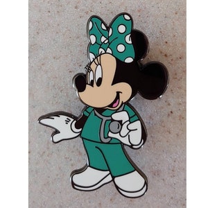 Fantasy Pin - Disney Minnie Mouse as Nurse in Green Scrubs with Stethoscope  LE 250