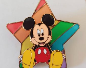 Disney Trading Pin - DSSH - Stained Glass Rainbow Star - Mickey Mouse LE 400